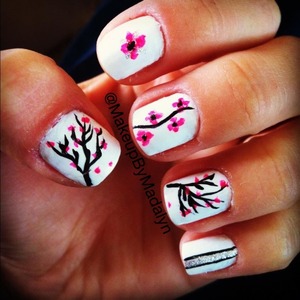 Cherry blossom nails.