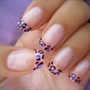 Pink Nails with Purple Cheetah Print