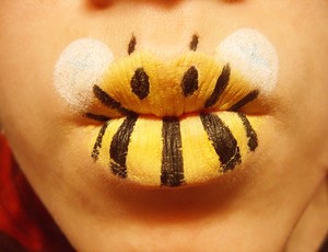 A bee on my lips! If you like this comment please :)