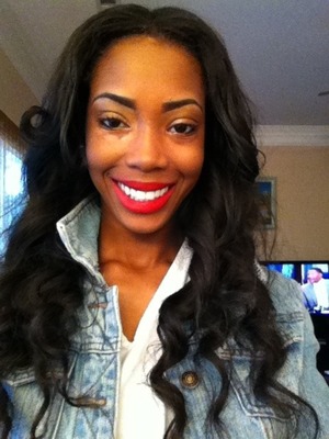 You can never go wrong with a red lip. 