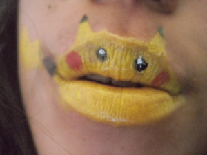 labios de pikachu pokemon mouth makeup 