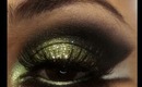 Green Glitter Drag Eyes using BH Cosmetics