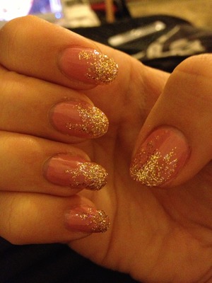 Pink and sparkly gold fade! 
