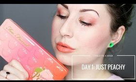 TOO FACED SWEET PEACH - DAY 1: JUST PEACHY | 1 PALETTE FOR A WEEK