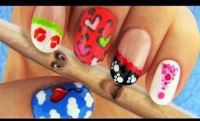 Nail tutorial using only a toothpick. 6 Nail Art Designs