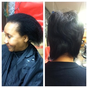 Shes been natural for about 3 years and she wanted layers with a nice flat iron. 
book with me. 
styleseat.com/kristinajackson
