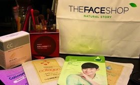 THEFACESHOP: Baby Face Hydrogel Collagen Mask and Collagen EX TWO-WAY CAKE Review and Demo