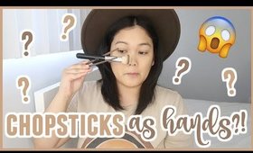 Chopstick Makeup Challenge 🥢 (using chopsticks as hands?!)