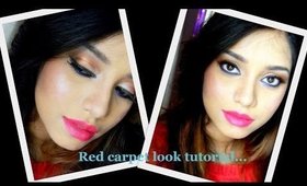Red carpet look glamorous makeup + outfit in collab with Lorea paris India.