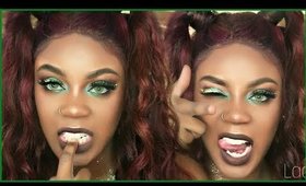 SZA INSPIRED IDK GLITTER GREEN EYES MAKEUP