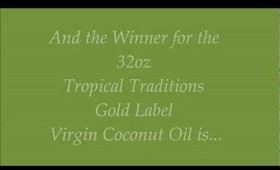 Tropical Traditions Gold Label Coconut Oil Giveaway Winner!