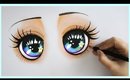 Drawing Tutorial ❤ How to draw and color Sparkly Blue Eyes !