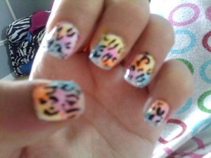 Cheetah/ Leopard Tie Dye Nails