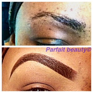 Before and after, eyebrows look 
