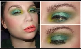 St. Patrick's Day Make-Up Inspiration - Green Eyes, Orange Lips & Messy Brows | Speed Tutorial