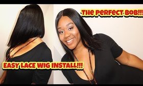 How to cut the perfect bob! EASY LACE WIG INSTALL NO GLUE!! THE PERFECT BOB CUT FEA. Y WIGS/Cyn Doll