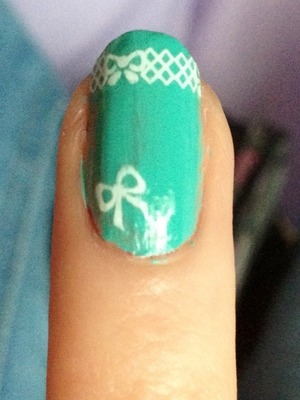My aunt gave me these nail tattoo things and this is what I did with some of them!
