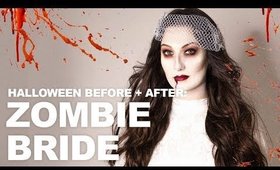 Zombie Bride Halloween + BEFORE AND AFTER Hair Transformation | Milk + Blush