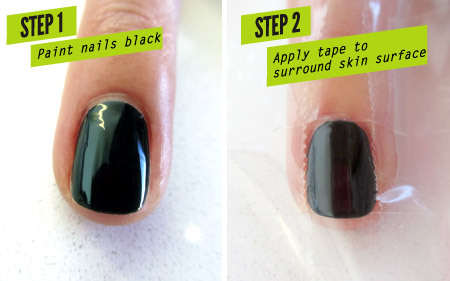 Splatter nail art tutorial Step 1 and 2