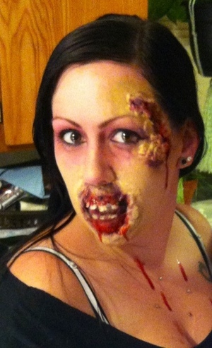 Zombie crawl look. I hand make all my prosthetics. 