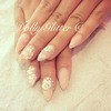 Nude nails with 3D flowers