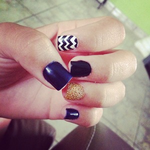 Black,blue,Gold & white nails Perfect Combination ❤❤✌💅💅👍👌