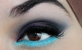 PURPLE SMOKEY EYE WITH A POP OF BLUE (Inspired by Pop_of_Colour on Instagram)
