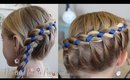 French Four Strand Braid with Ribbon