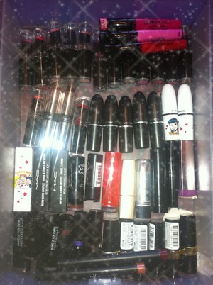 My lip drawer. It'll never stop growing! 