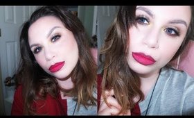 Metallic Week Day 1 | Neutral Eyes With Pops of Gold & Copper + Red Lips Make-Up Tutorial