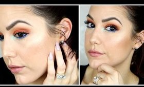 Bright Orange & Aquatic Eyeshadows | Tutorial