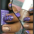 Nail Art~ Matte purple & nude combination 😊