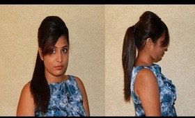 Kim Kardashian Inspired High Ponytail Hairstyle