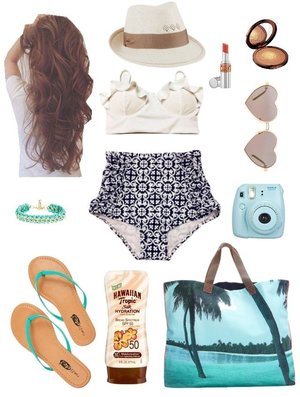 polyvore beach outfits