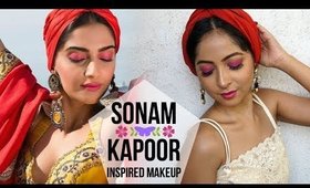 SONAM KAPOOR CANNES Film Festival BOLD PINK Inspired Makeup look | Stacey Castanha