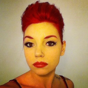 Photo shoot, red brows, hair and lips