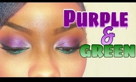 Purple with green glitters TUTORIAL