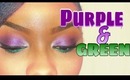 Purple with green glitters TUTORIAL