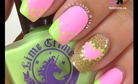 Lime Crime Heart Chevron Nails by The Crafty Ninja