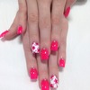 Acrylic nails with flowers