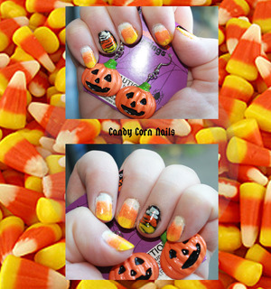 Cute Candy Corn nails :-)