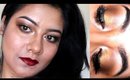Golden Eyes with dark lips | Christmas Makeup | Seeba86