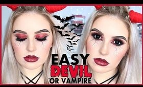 EASY Vampire OR Devil Makeup! 😈💉 Simple 2in1 Halloween Tutorial