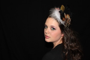 Here's one of my very good friends, Megan! We got together on a Saturday afternoon to make feather hair pieces.
