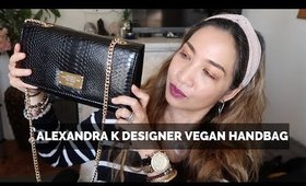 ALEXANDRA K Designer Vegan Leather 0 2 Handbag in Black Python |Thefabzilla