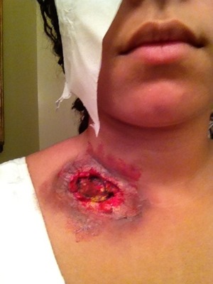 ZOMBIE BITE ON COLLAR BONE 