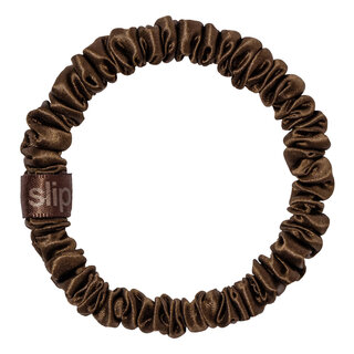 Skinny Silk Scrunchie - Brown