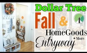 Dollar Tree + HomeGoods Fall Entryway Ideas! + Dollar Tree DIY