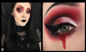 Gothic Vampire Red and Black Makeup Tutorial