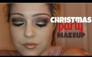 Christmas/Holiday Party Makeup Tutorial Smokey Bronze Brown Gold Glitter Eyes!